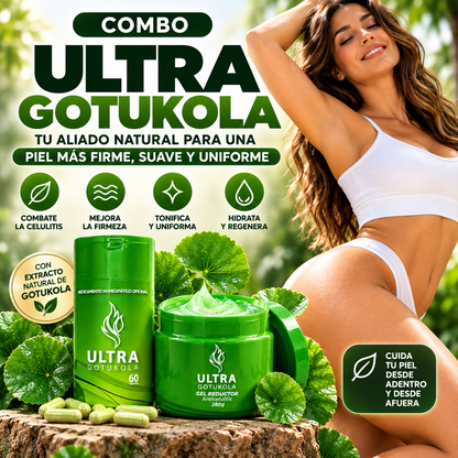 Combo Ultra Gotukola – Cápsulas + Gel Anticelulitis | Piel Más Firme, Suave y Uniforme