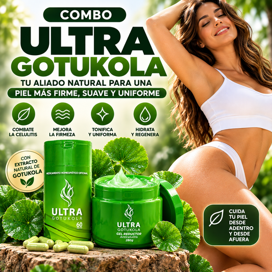 Combo Ultra Gotukola – Cápsulas + Gel Anticelulitis | Piel Más Firme, Suave y Uniforme